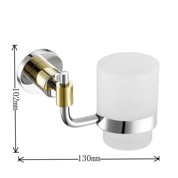 Lavatory Wall Mounted Tumbler Toothbrush Holder Stainless Steel Cup Dish