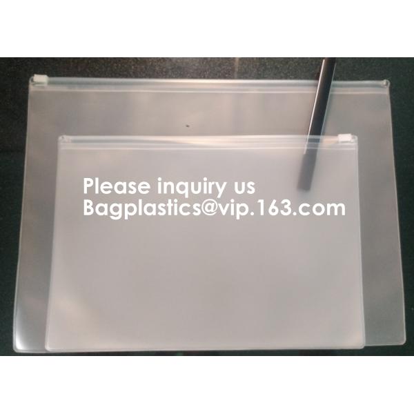 Document File Zip Bags with Hook Hanger Slider Stationary Pen Pencil Packaging Bags,Office Green Clear Zip Folders PVC F
