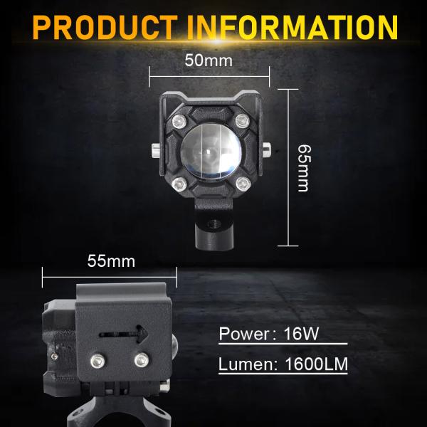 Black Design White Yellow Beam Motorcycle Front Spotlight LED Driving Light