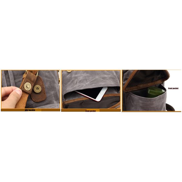 Canvas Shoulder Leather H44 Cm Travel Duffel Backpack
