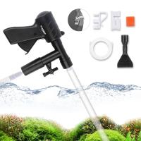 Aspirateur de Siphon d'aquarium de nettoyeur de gravier de réservoir de poissons en plastique avec le contrôleur de débit d'eau de grattoir d'algues