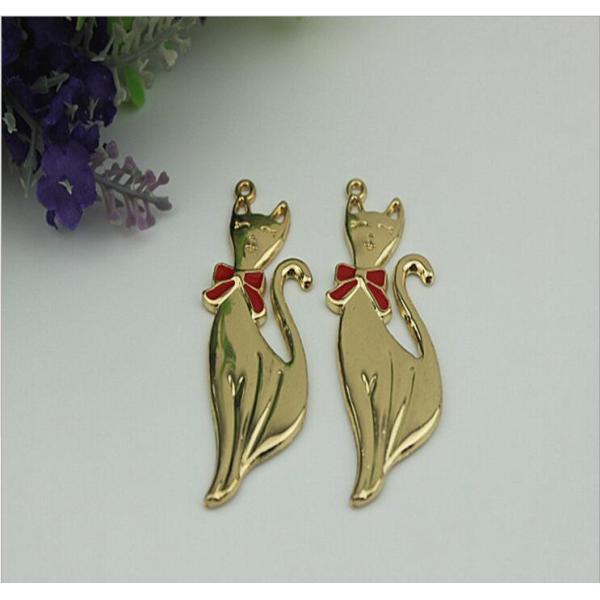 Fashion ladies shoes accessories zinc alloy gold fox pattern metal lable tag with drip glue