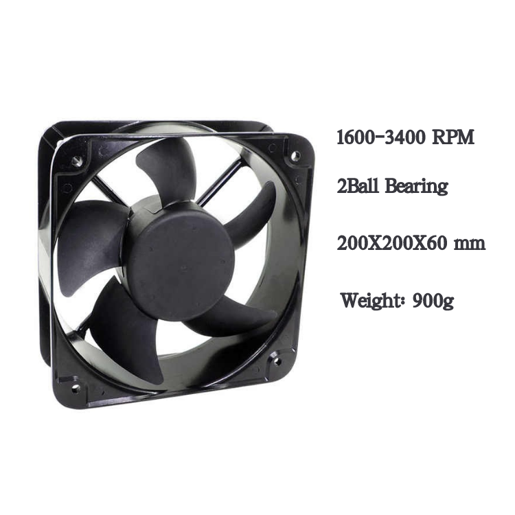 OEM High CFM Dual Ball Bearing 200mm EC Axial Flow Fan