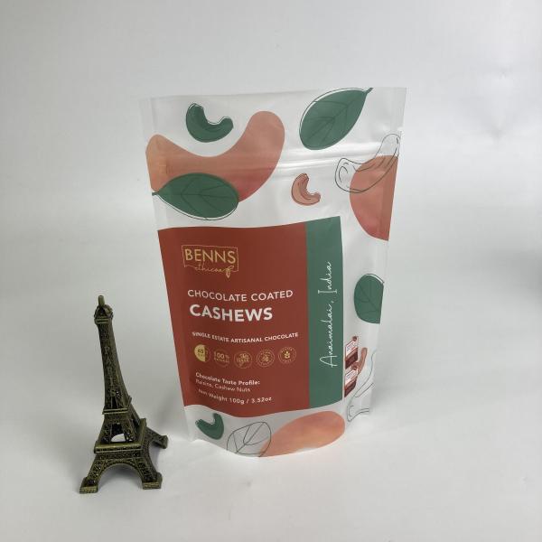 Custom Printed Plastic Matt Finish Stand Up Zipper Bags for Cashews Food Grade Snack Packaging Bags
