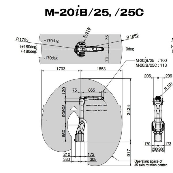 M - brazo del robot de 20iB/25/25C 6 AXIS, brazo servo de dirección inteligente del robot