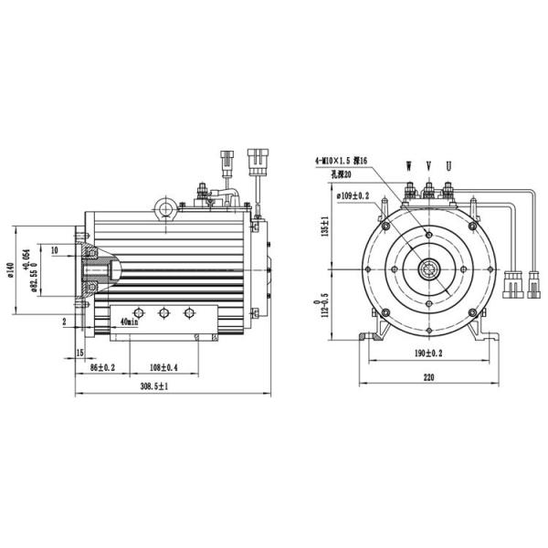 Derniers produits : moteur AC 8kW pour pompe à huile de chariot élévateur électrique