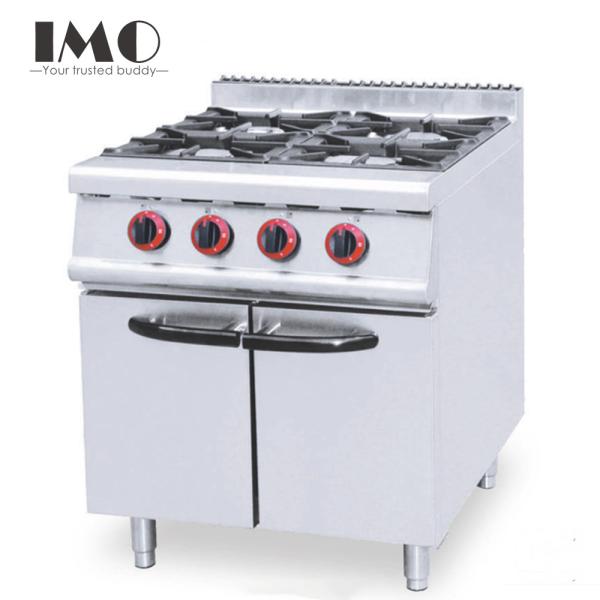 2022 fogão de gás comercial do queimador do equipamento 4 da cozinha com armário