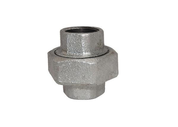2-1/2 Size White / Black Pipe Union Fitting , Flat Seat Gas Pipe Union Malleable Iron