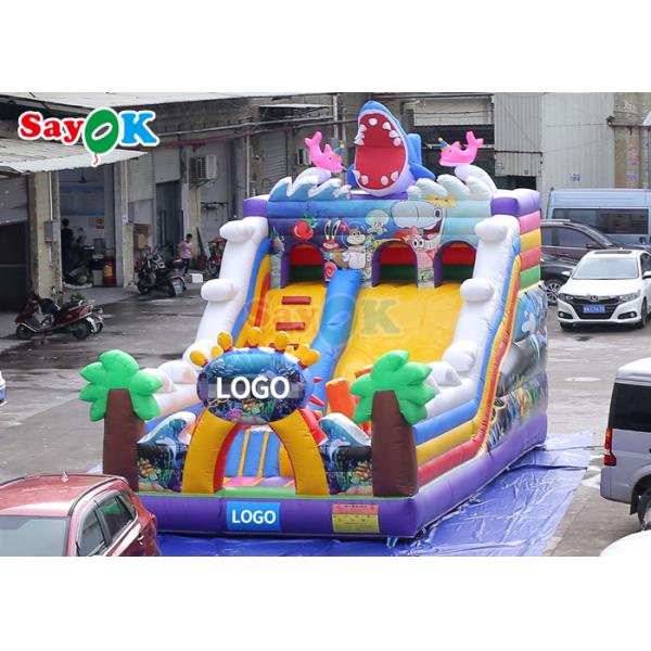 商業用 膨らませられるスライド 漫画PVC 膨らませられるバウンサースライド 子供 跳ね返る城 楽しいスライド 障害物コース