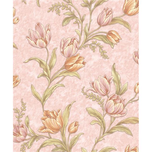 Fashion Flower Embossed Wall Covering Italy Style Embossed Floral Wallpaper