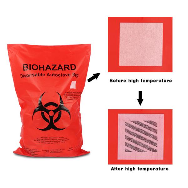 Сумки PP красного HDPE био медицинские ненужные, устранимые сумки Biohazard для больницы