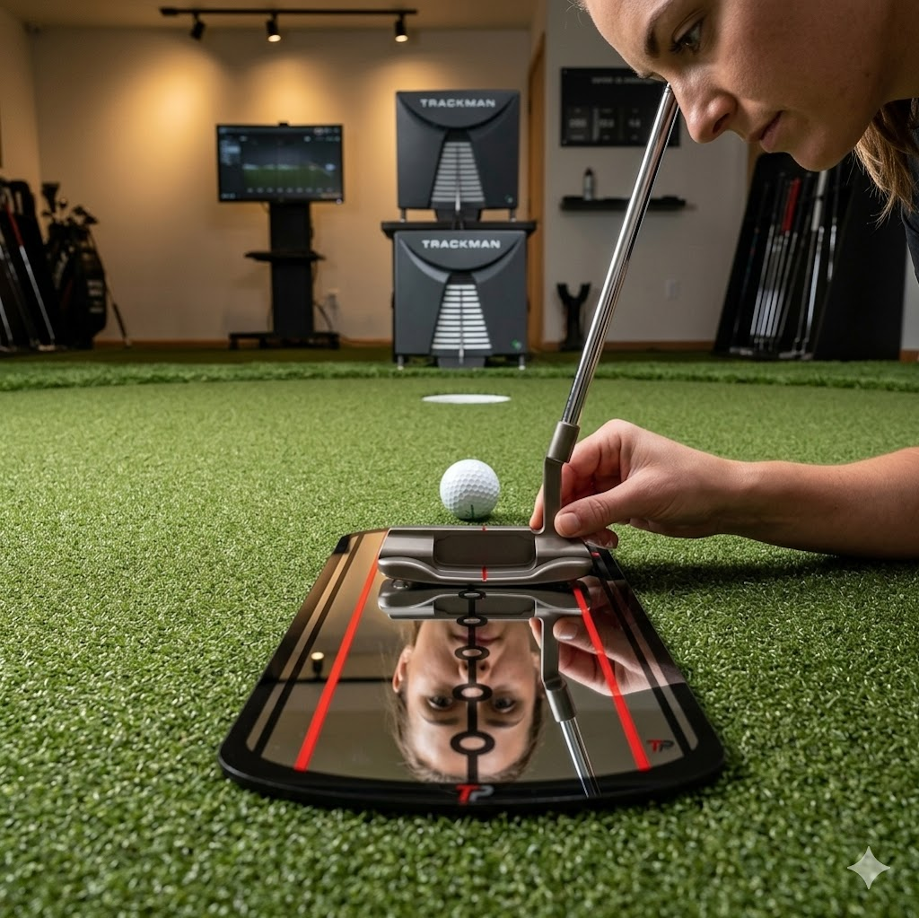 Lightweight Plastic Sheet Printing Shatterproof Golf Putting Alignment Mirror Training Aid