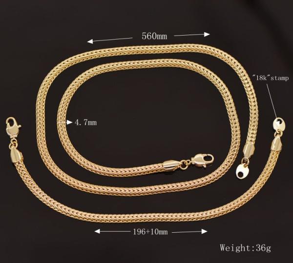 Korean Fishbone chain New Trendy Suitable for men and women Jewelry 18K Real Gold Plated