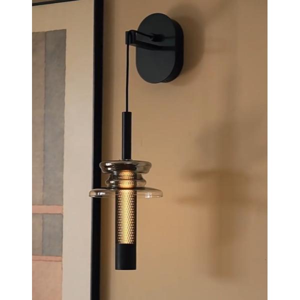 Minimalist copper wall lamp bedroom bedside lamp modern simple living room background wall lamp hotel villa stair corridor lamp