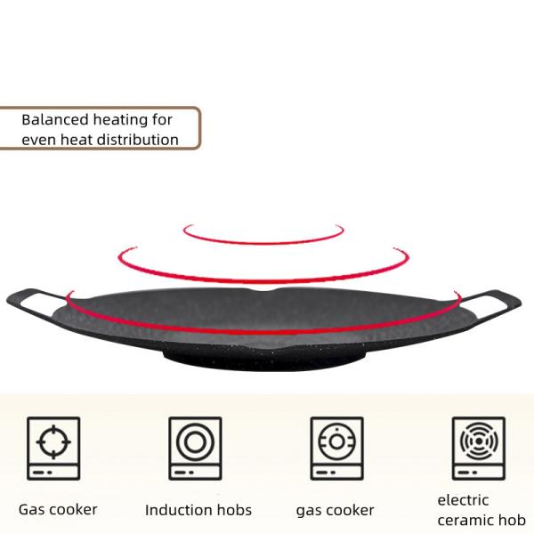 Maifan Stone Cast Iron BBQ Grill Pan Aluminum Die Casting 38*33cm