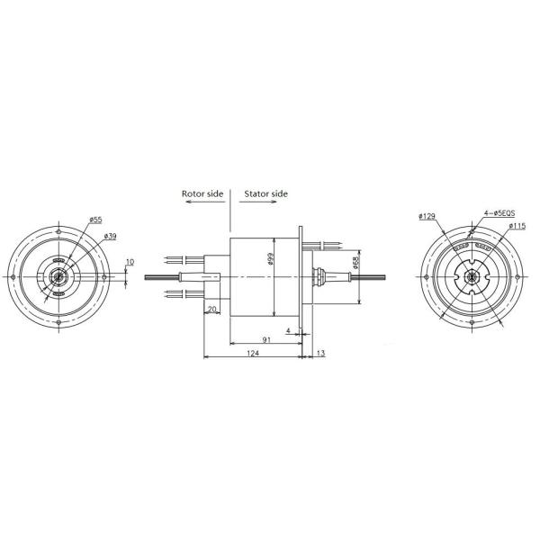 Acero inoxidable común rotatorio óptico de 380VAC 1310nm 1550nm para la máquina médica