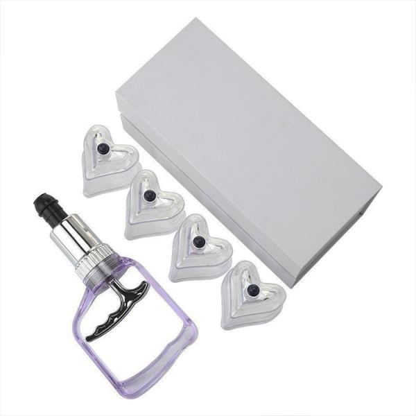 Love Heart Shape 4pcs/set Plastic Hijama Cups Star Cupping Set for Body Massage Therapy