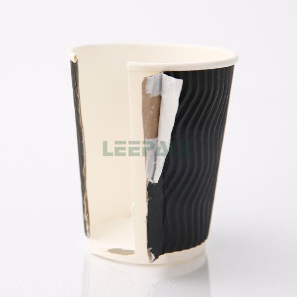 disposable ripple wall coffee paper cup for hot drink PE coated paper cup with lids 8oz 10oz 12oz 16oz can be customized