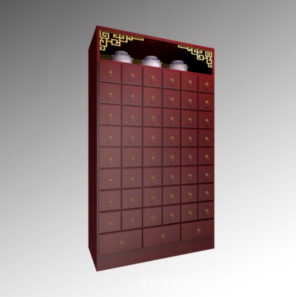 Traditional Medicine Chinese Pharmacy Store Display Rack With Non Toxic Wood Materials