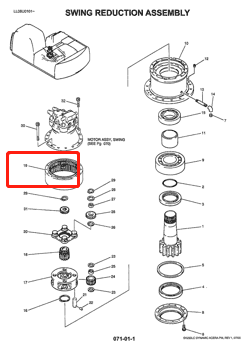 Кольцо шестерни частей SK250 SK480 LQ32W01005P1 планетарной шестерни собрания уменьшения качания