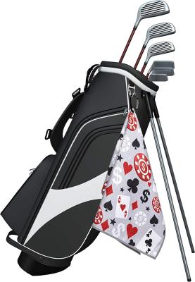 Highly Absorbent SGS Golf Microfiber Towel With Hanging Loop Included