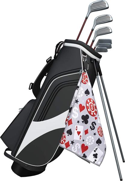 Highly Absorbent SGS Golf Microfiber Towel With Hanging Loop Included