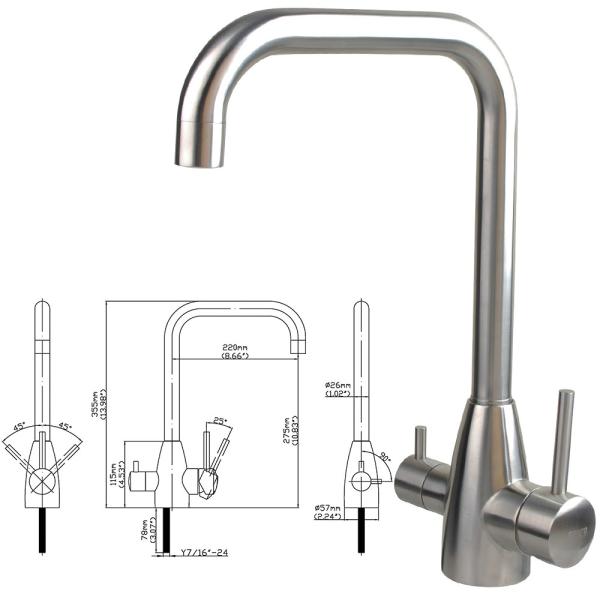 SENTO Multifunction Stainless Steel 304/316 Material 3 Way Faucet Water Tap For Kitchen