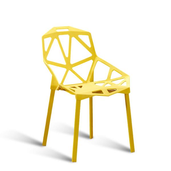 Multi Colored Plastic Dining Chairs , Hollow Plastic Restaurant Chairs