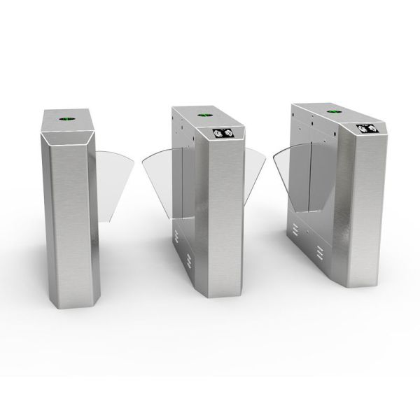 High Speed 600mm Passage Width Flap Barrier Gate with 30 Persons/Min Throughput and 304 Stainless Steel Construction