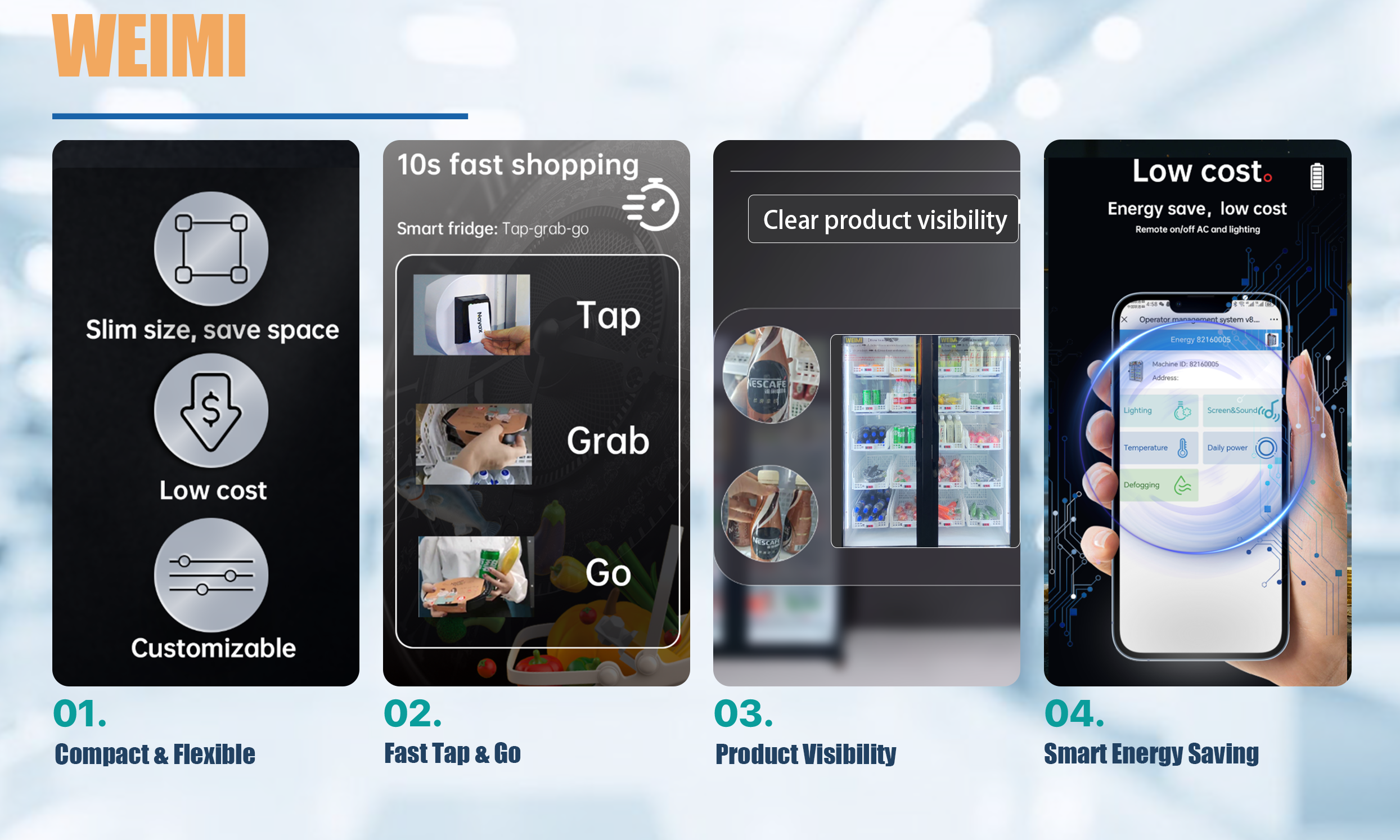 WEIMI Smart Frozen Meat Vending Machine with Freezer & Remote Control for Butchers, Meat Distributors & Food Retailers