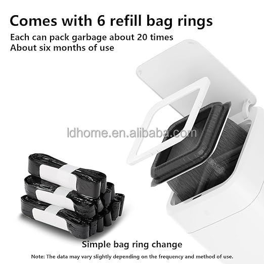 Multi-Purpose Continuous Garbage Bag Heavy-Duty Automatic Trash Can Refill Rings HDPE Trash Bag Refill Rings 95Pcs Universal Fit Factory Direct Trash can bags