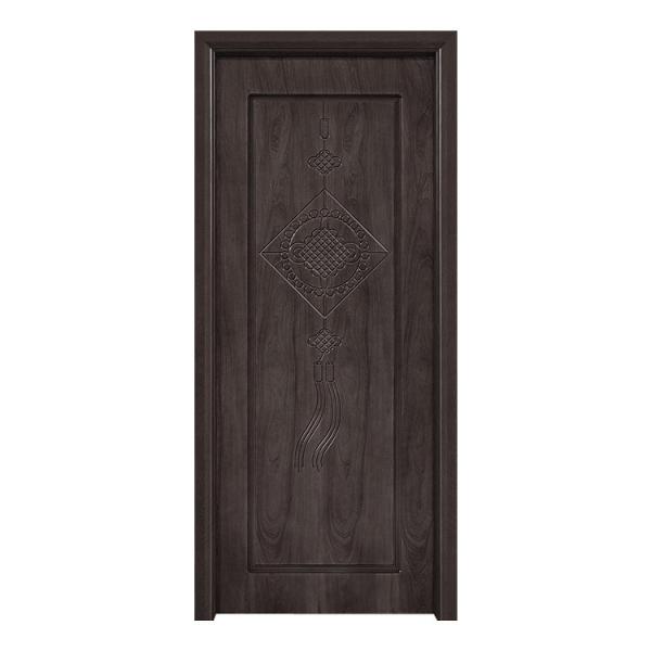 Cherry Composite Veneer PVC Wooden Doors 208cm Height PU Paint