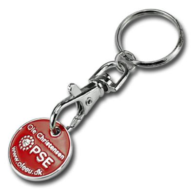 Europe Token Trolley Coin Keychain Shopping Cart Chip Holder For Souvenir