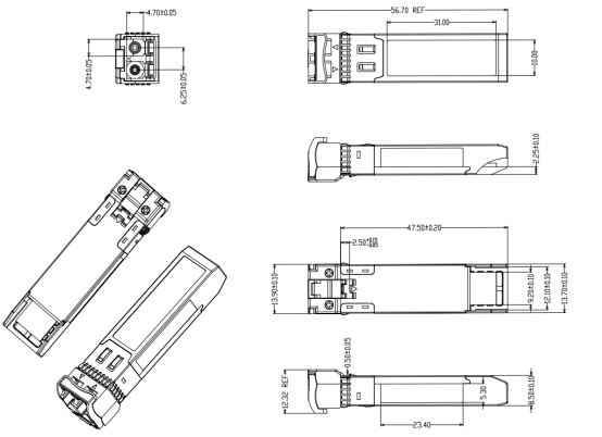 Приемопередатчики HL-SFP-10G-LRS 10G SFP+ 1.4KM двойной LC 1310nm 1.4km до 2km