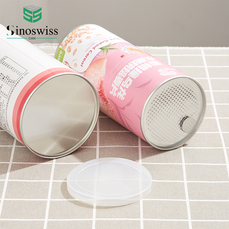 Recyclable Paper Cans Packaging Craft Cylinder Paper Tube Packaging For Cereal Oatmeal