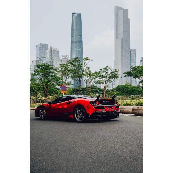 Blue F8 Ferrari Body Kit F8 MSY Style Front Bumper Lip Body Kit Spoiler Side Skirts