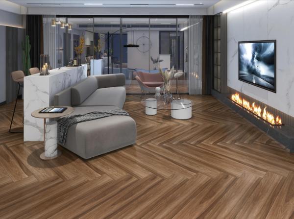 200x1200mm Wooden Porcelain Tiles Silvery Brown for Floor and Wall