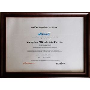 Zhengzhou MG Industrial Co.,Ltd Certificações