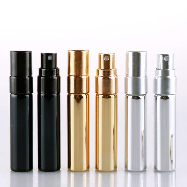 preto de chapeamento uv da prata do ouro do perfume recarregável da garrafa de vidro de 10ml 15ml