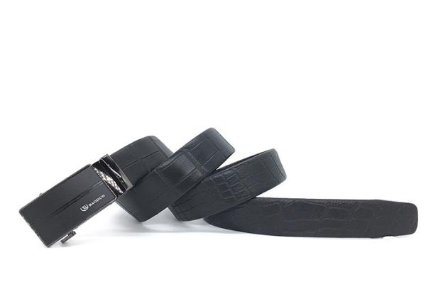 3.5cm Men Leather Ratchet Dress Belt With Automatic Click Slide Buckle