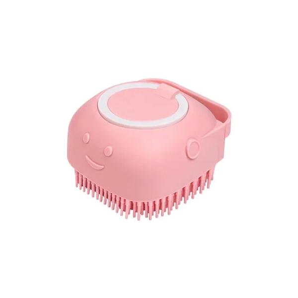 2-in-1 Pet Shower Brush with Shampoo Dispenser - Soft Silicone Massage Grooming Tool for Dogs and Cats