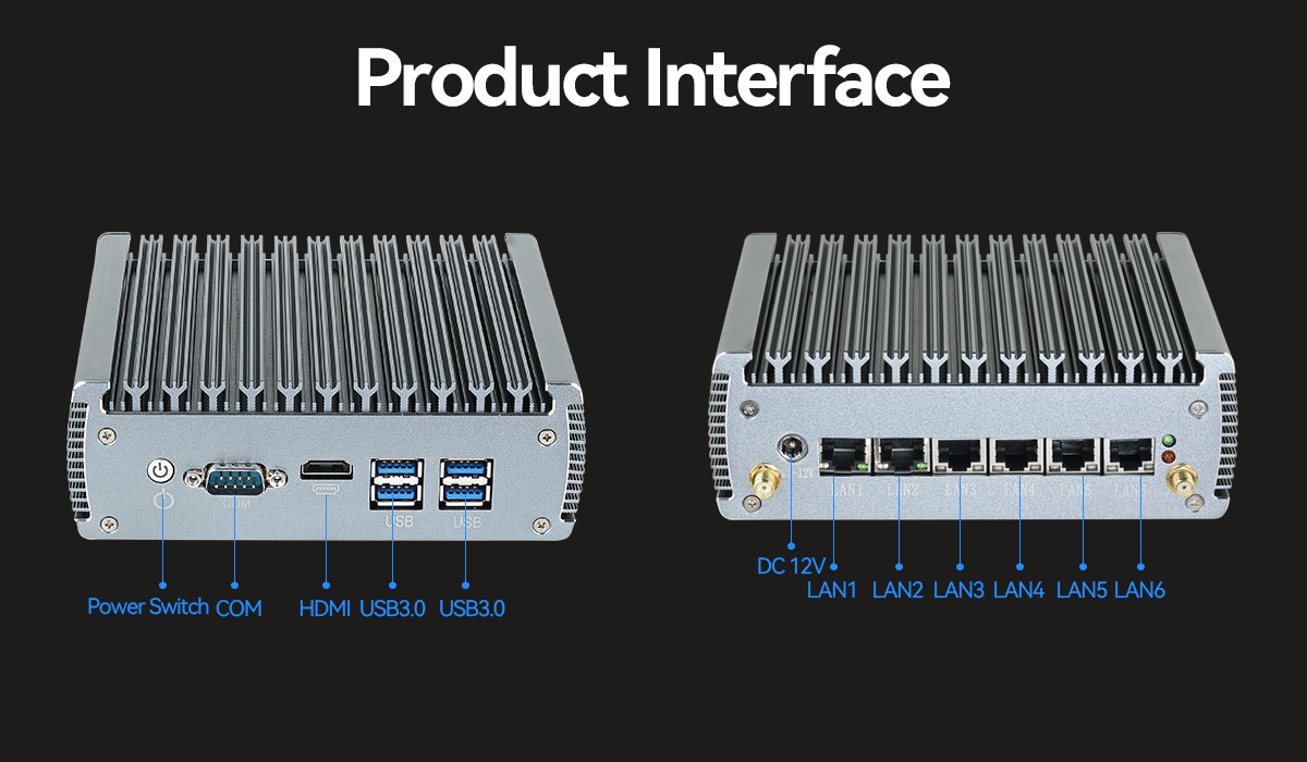 Intel Celeron 3865U 2 ядра 2 потока Брандмауэр Мини ПК маршрутизатор с 6 Ethernet DDR4