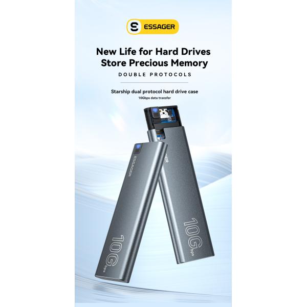 USB 3.1 Type C Hard Drive Enclosure Support M.2 SATA M.2 NVME PCIe