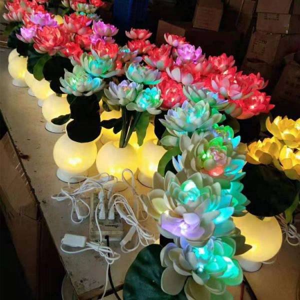 Simulation lotus lamp LED night light fake flower indoor living room bedroom ornamental decorative lamp