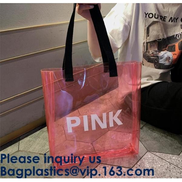 Clear Shopping Bag PVC Handbag Fashion Big Bags Jelly Package Large Transparent Tote Bag Shoulder Bag Leisure Beach Bag