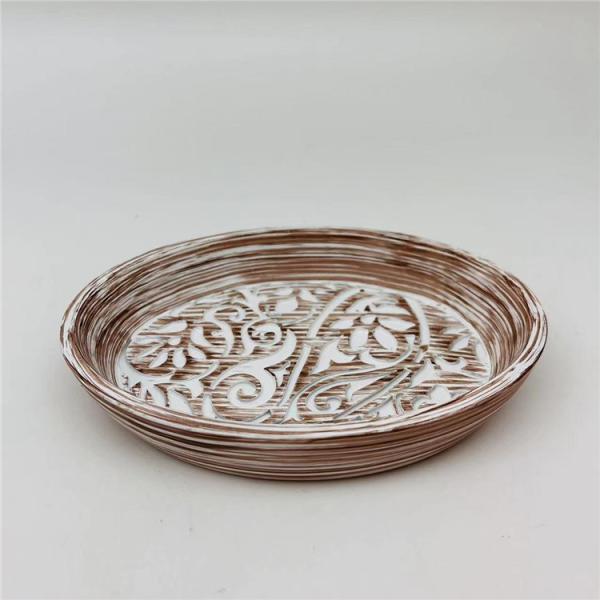 Floral Debossed Polyresin Bathroom Accessories Countertop Toothbrush Tumbler Set Hand Print Pattern