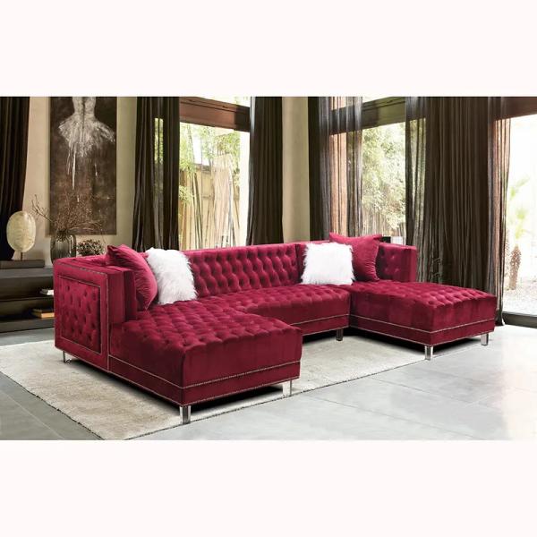 Multiscene Velvet Fabric Sofa Set For Living Room Durable Nontoxic