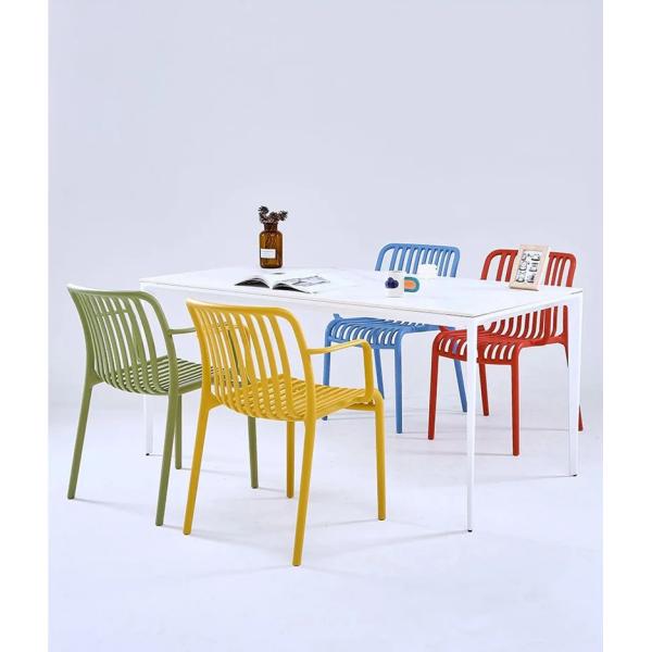 Red Plastic Garden Dining Chairs Nordic Stackable Black Plastic Armchair