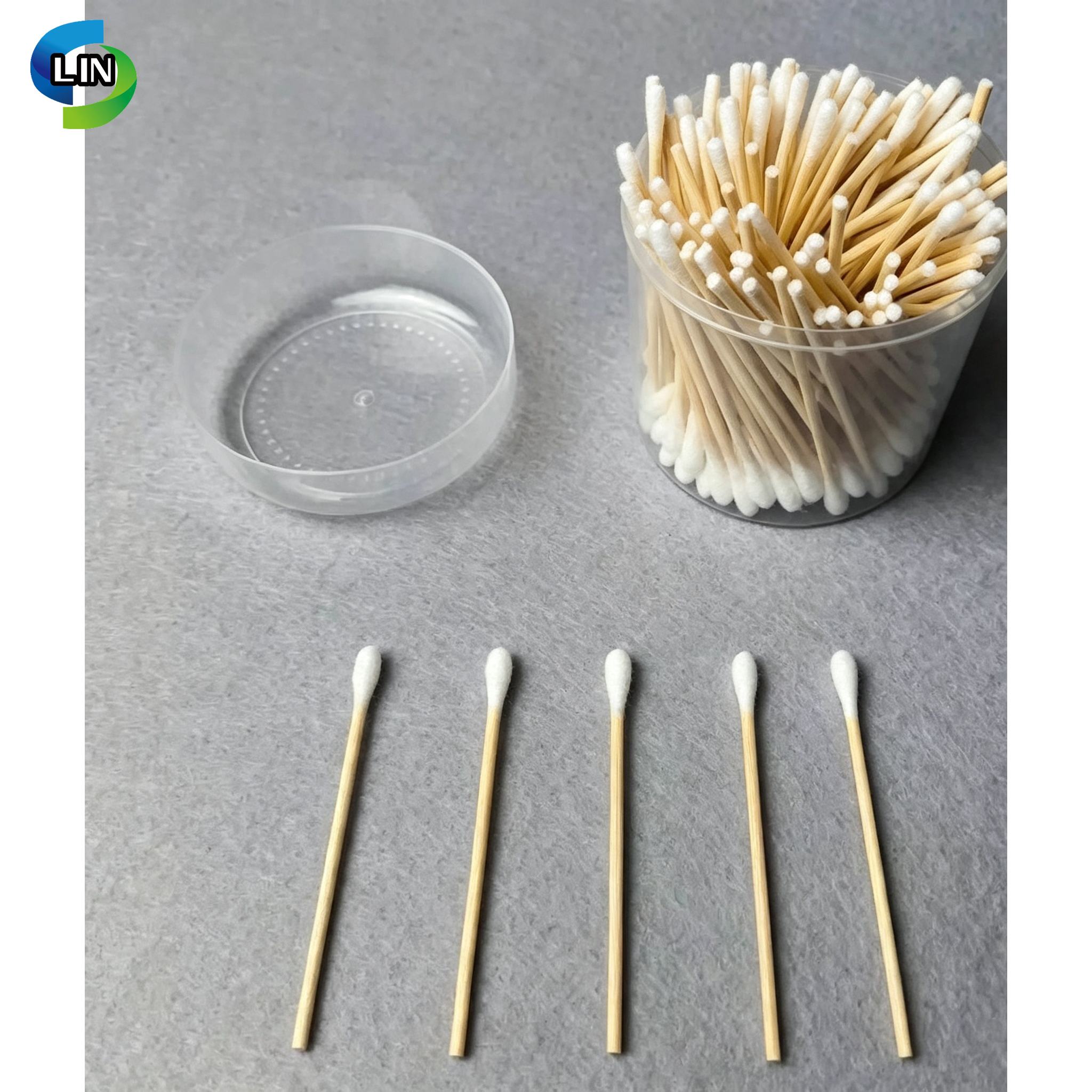Disposable Cotton Swab with 100% Pure Cotton Tip - Eco-friendly and Single-use for Medical Cleaning and Makeup Removal