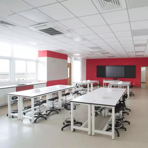 da ciência de aço da mobília do laboratório da escola de 1mm tabela de aço do laboratório com cadeira